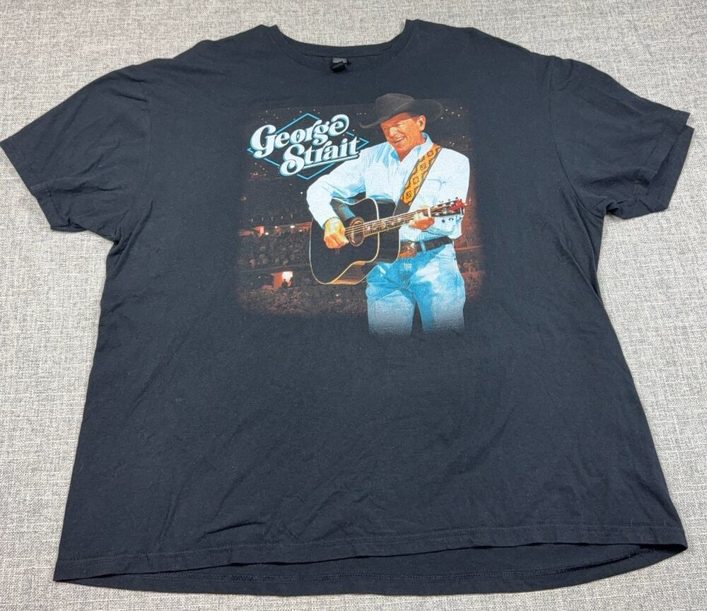 George Strait 2023 Tour T Shirt Mens 2XL Black Country Concert Double Sided